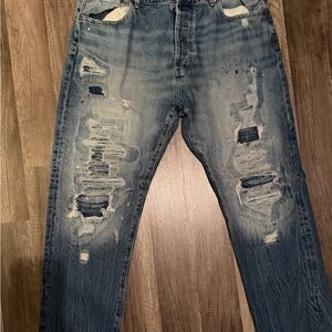 PacSun Relaxed Fit Distressed Blue Jeans